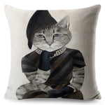 Watercolor Van Gogh Cat Art Pillow Cases