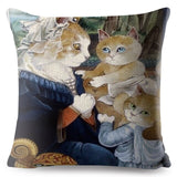 Watercolor Van Gogh Cat Art Pillow Cases
