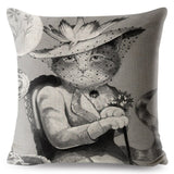 Watercolor Van Gogh Cat Art Pillow Cases
