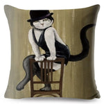 Watercolor Van Gogh Cat Art Pillow Cases