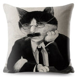 Watercolor Van Gogh Cat Art Pillow Cases