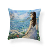 Cartoon Mermaid Throw Pillow Cases