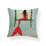 Cartoon Mermaid Throw Pillow Cases