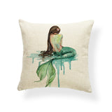 Cartoon Mermaid Throw Pillow Cases