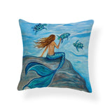 Cartoon Mermaid Throw Pillow Cases