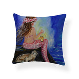 Cartoon Mermaid Throw Pillow Cases