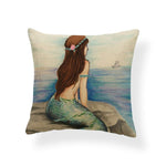 Cartoon Mermaid Throw Pillow Cases