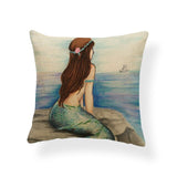 Cartoon Mermaid Throw Pillow Cases