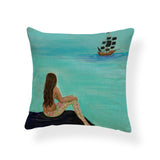 Cartoon Mermaid Throw Pillow Cases